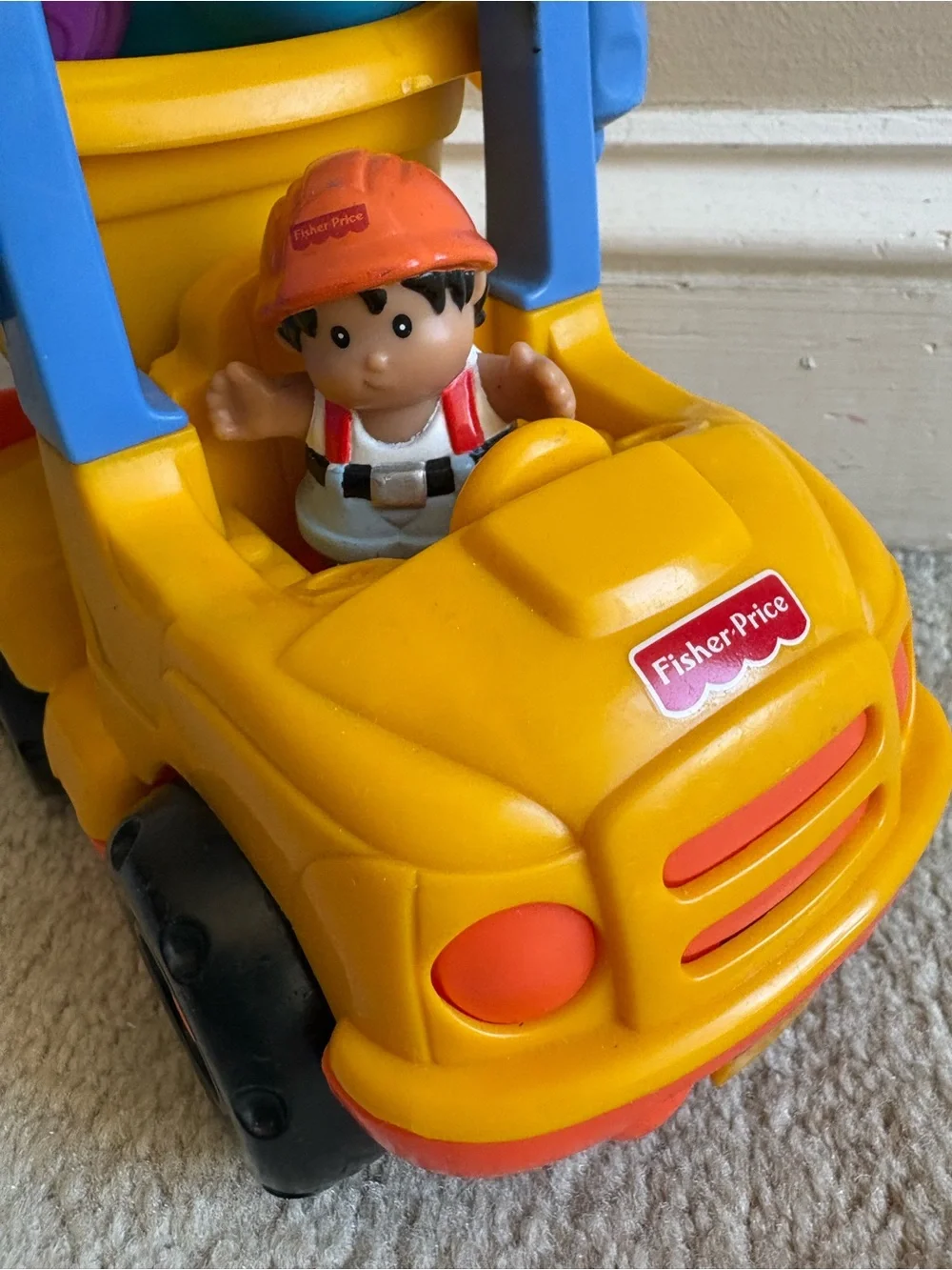 Fisher price little people dump truck with figurine and play balls